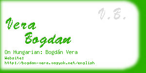 vera bogdan business card