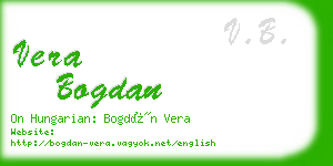 vera bogdan business card